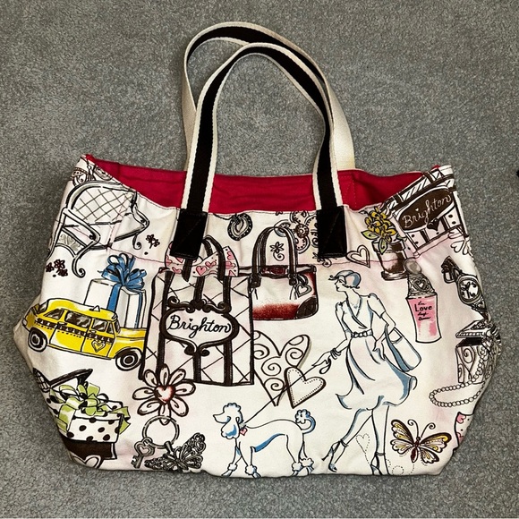 Brighton Black and White Artistic Tote Bag - Picture 1 of 6